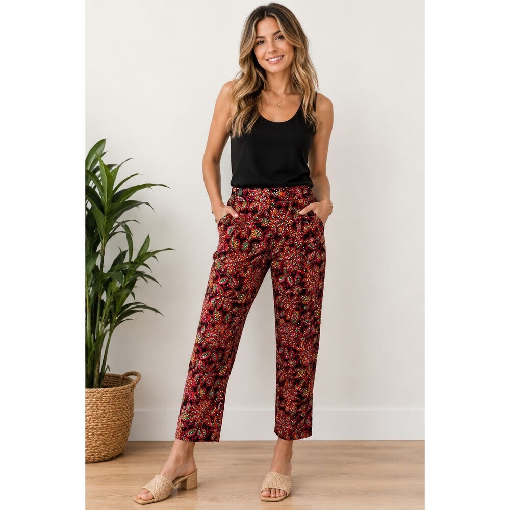 J.Crew The Jamie Pants Women's Size 8 Vibrant Colorful Floral Print Pull On